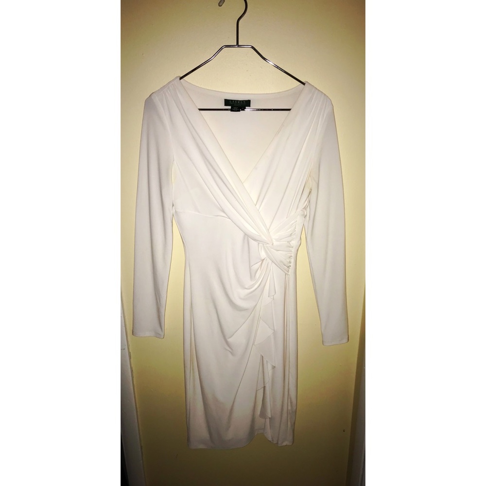 Ralph Lauren white long-sleeve dress